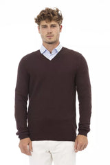 Brown Merino Wool Men Sweater