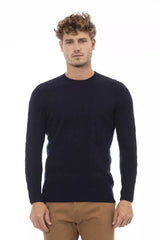 Eleganter blauer Crewneck -Pullover