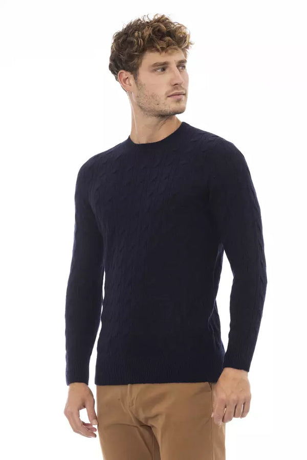 Eleganter blauer Crewneck -Pullover