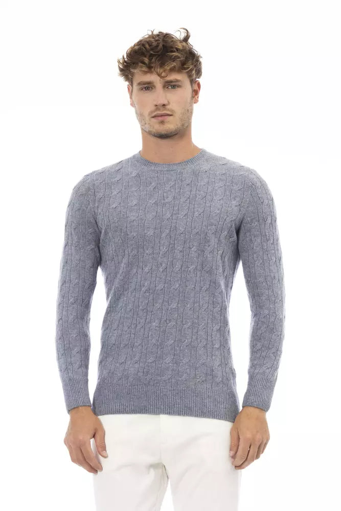 Eleganter hellblauer Crewneck -Pullover