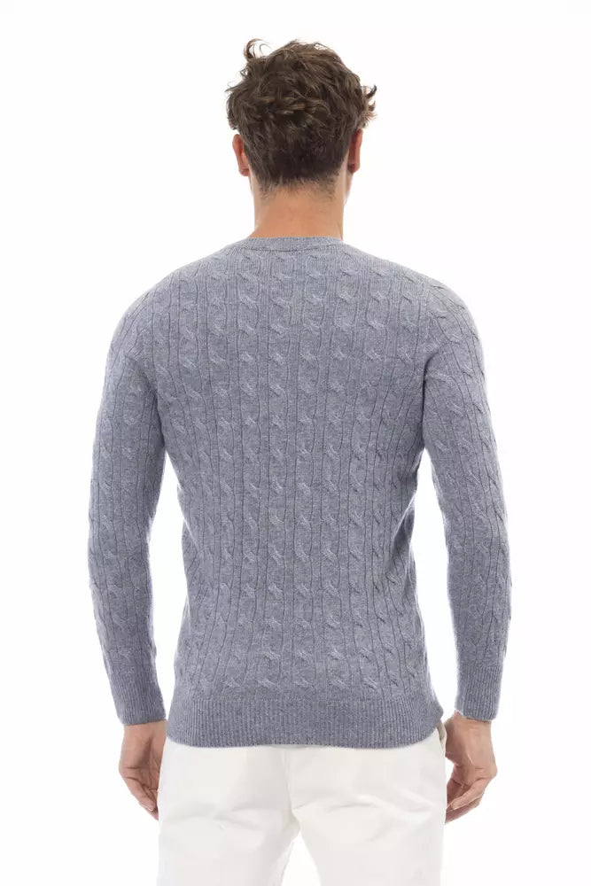 Eleganter hellblauer Crewneck -Pullover