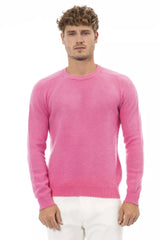 Eleganter Crewneck Langarm Pink Pullover