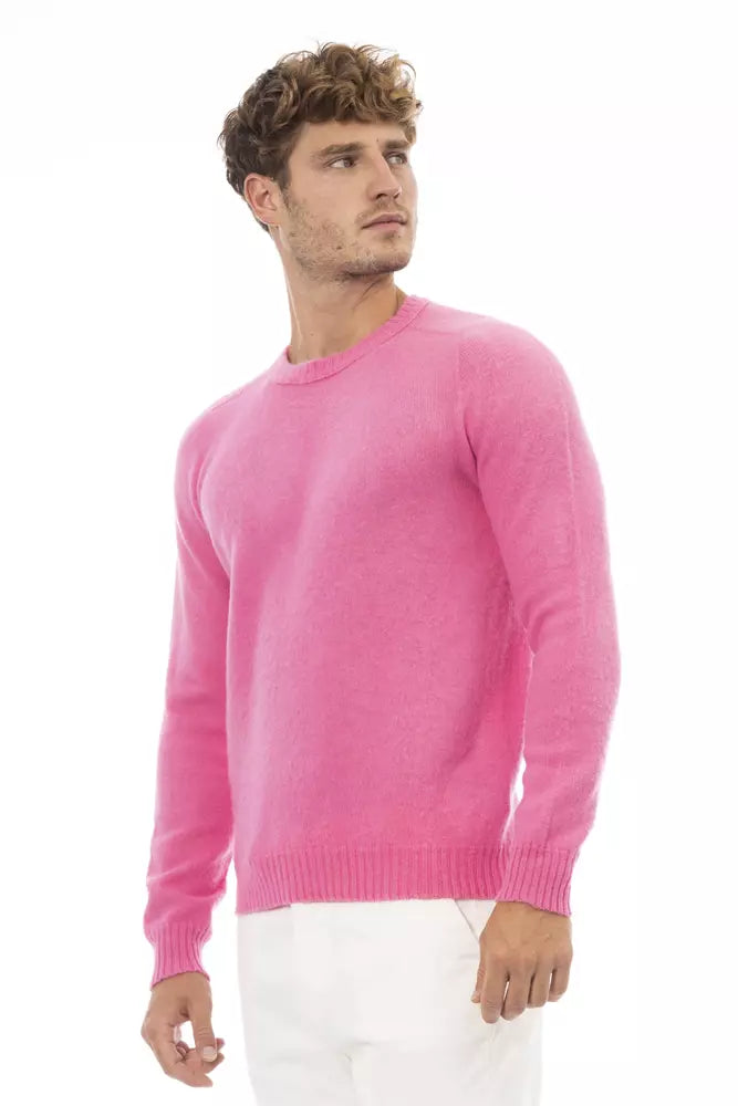 Eleganter Crewneck Langarm Pink Pullover