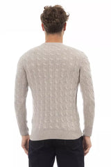 Pull de luxe de Crewneck Beige classique