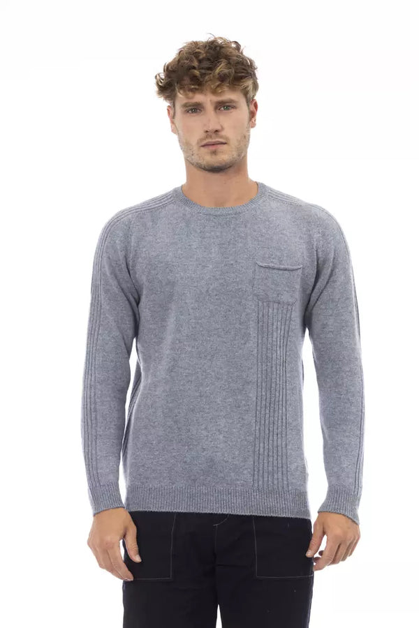 Eleganter hellblauer Crewneck -Pullover