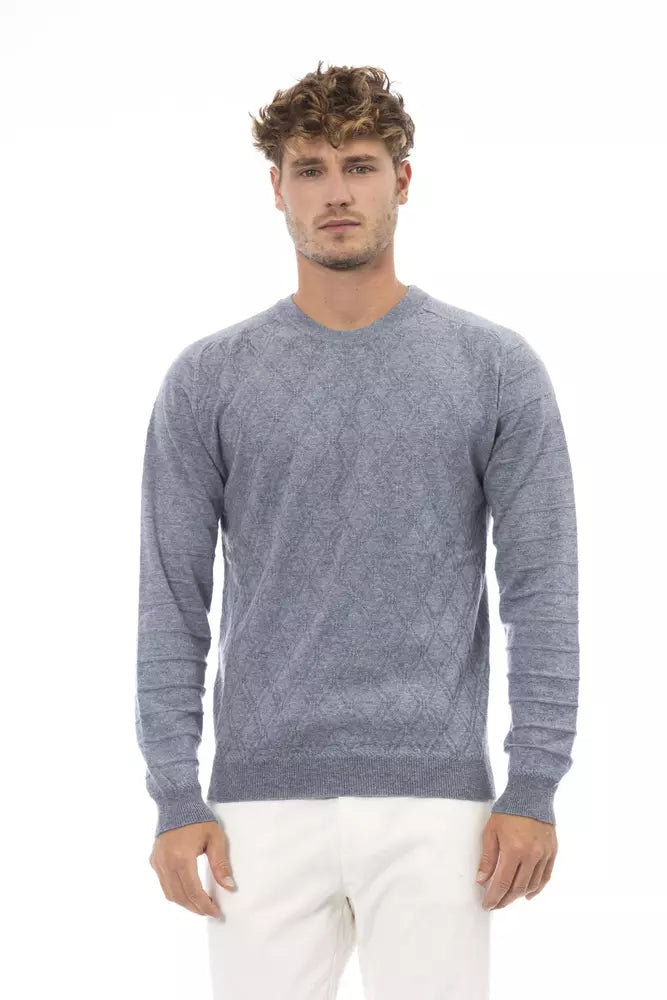 Eleganter hellblauer Crewneck -Pullover