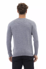 Eleganter hellblauer Crewneck -Pullover