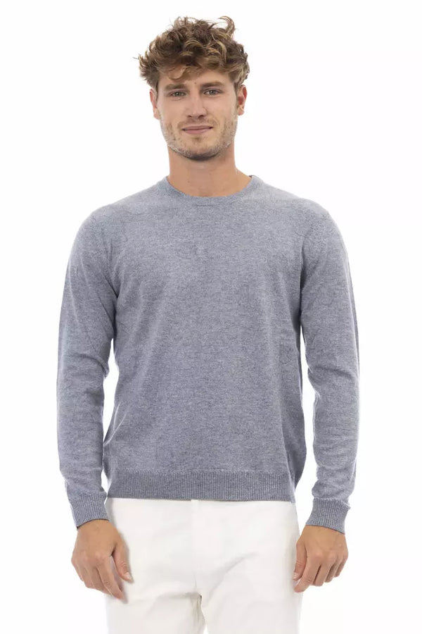 Eleganter hellblauer Crewneck -Pullover