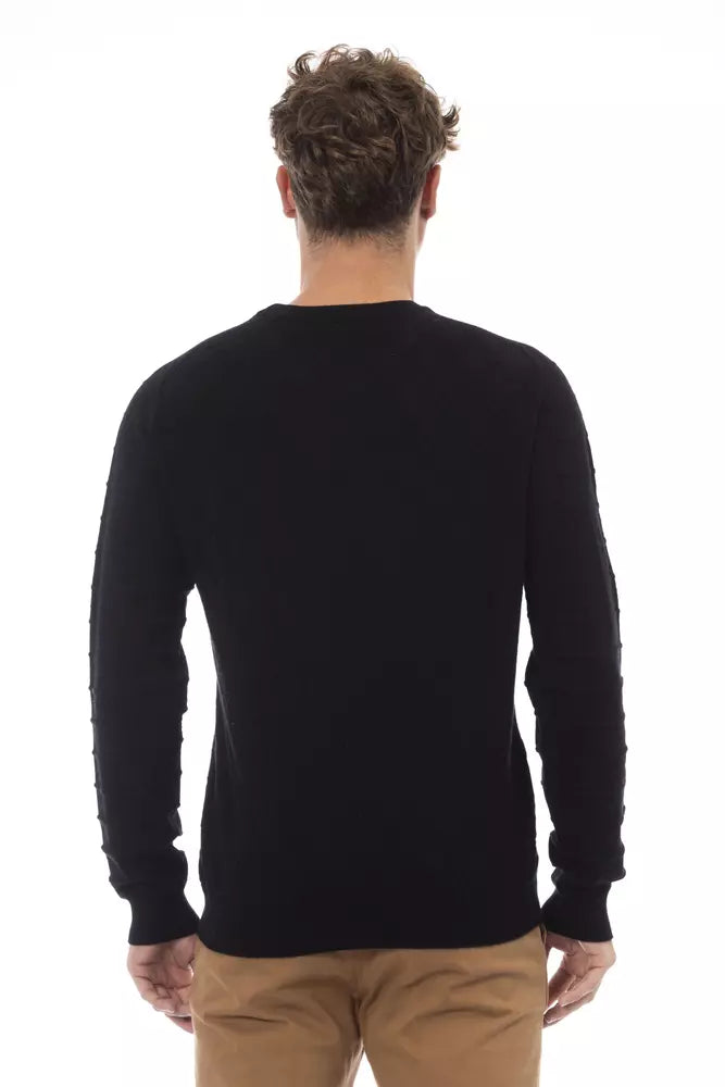 Eleganter Crewneck -Pullover in Schwarz