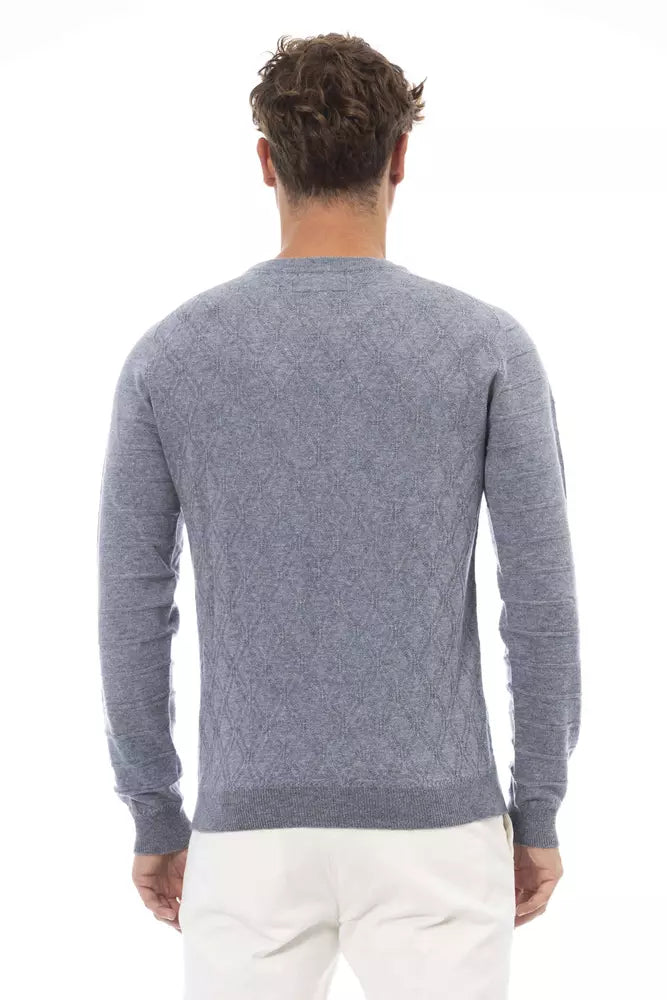 Eleganter hellblauer Crewneck -Pullover