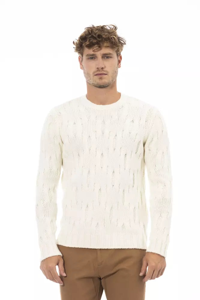 Eleganter beige Crewneck Wool-Cashmere-Pullover