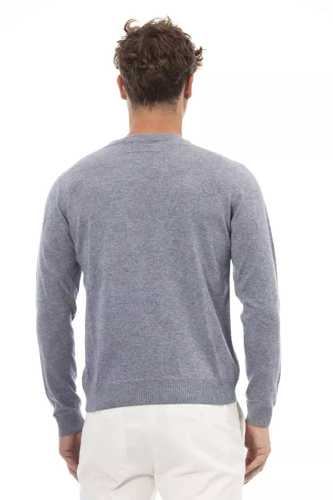 Eleganter hellblauer Crewneck -Pullover