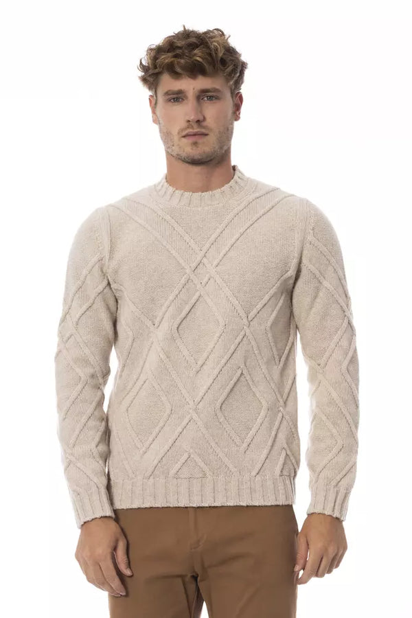 Raffinierter Crewneck -Pullover im Beige -Ton