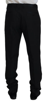 Pantalon de robe noire élégant slim fit