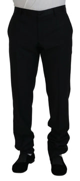 Eleganti pantaloni in vestito nero in forma slim