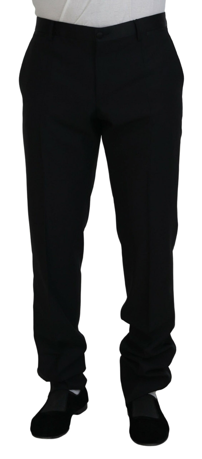 Elegante schlanke fit schwarze Kleiderhose