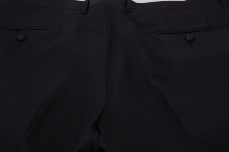 Elegantes pantalones de vestido negro de ajuste delgado