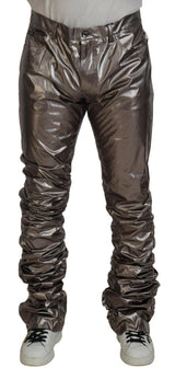 Metallic Silver Casual Hosen