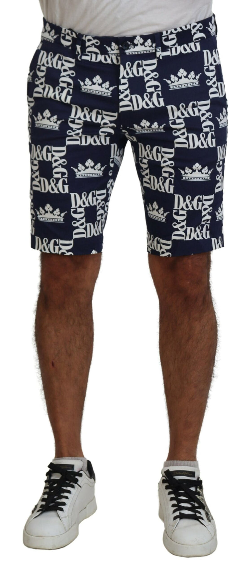 Short chinos à imprimé couronne décontractée