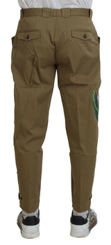 Exquisite florale beige Chino -Hosen