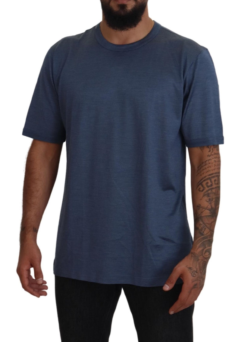 Silken Blue Crewneck Tee - Un tocco di eleganza