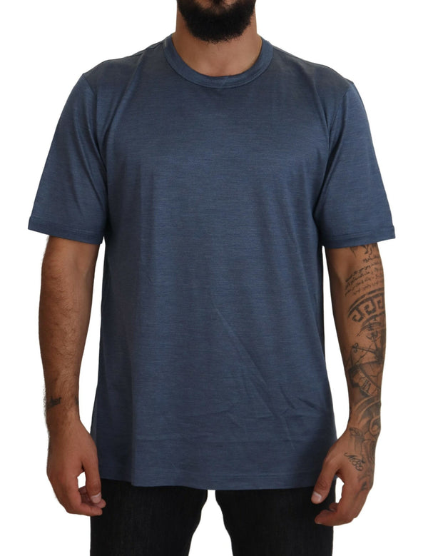 Silken Blue Crewneck Tee - Un tocco di eleganza