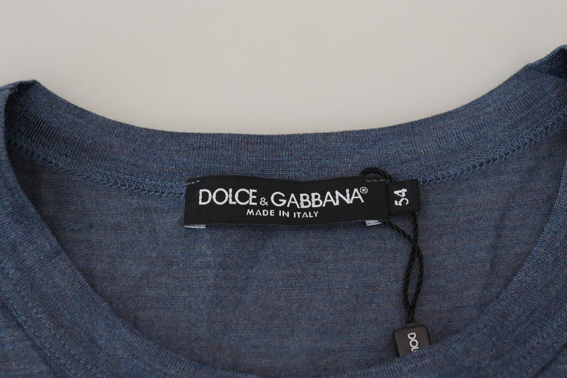 Silken Blue Crewneck Tee - Un tocco di eleganza