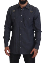 Elegant Slim Fit Blue Denim Casual Shirt