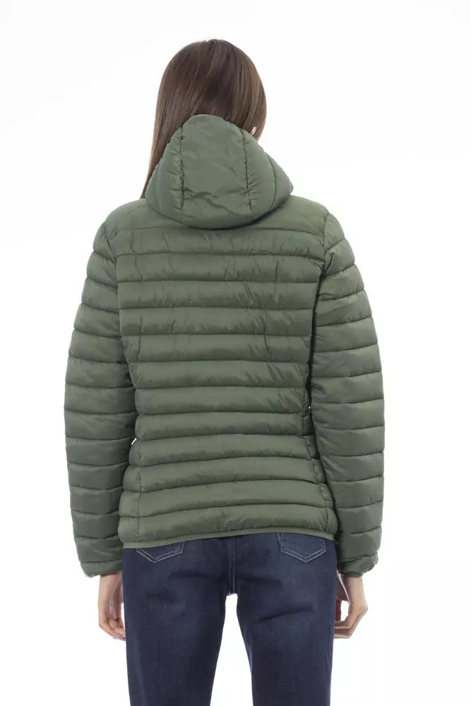 Chic Green Quilted Kapuzenjacke