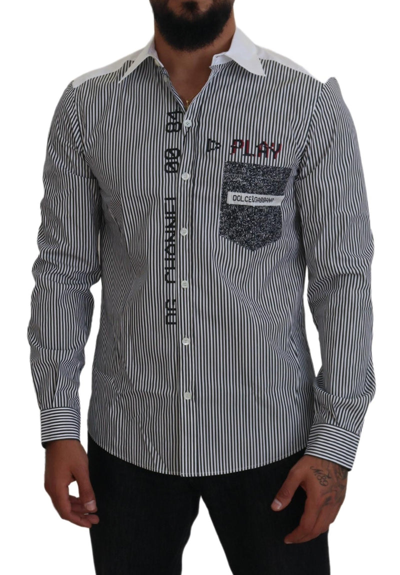 Slim Fit Striped Casual Shirt mit Kanalmotiv