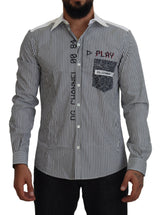 Slim Fit Striped Casual Shirt with Channel Motive