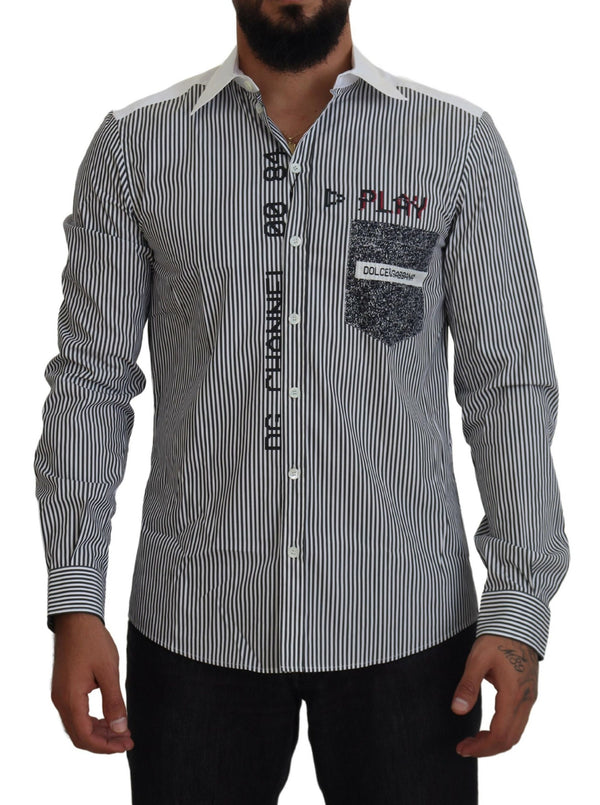 Camicia casual a strisce Slim in fitta con movimento del canale