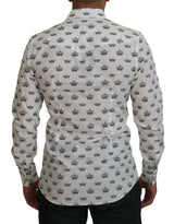 Slim Fit Crown Print Hemd Hemd