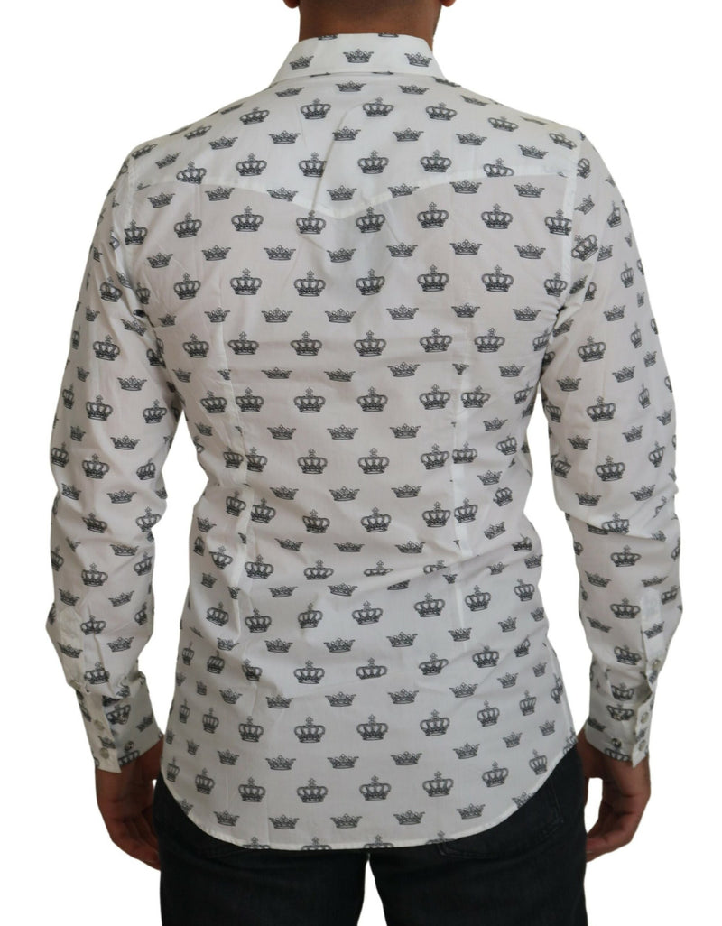 Camisa de vestir con estampado de corona delgado Fit