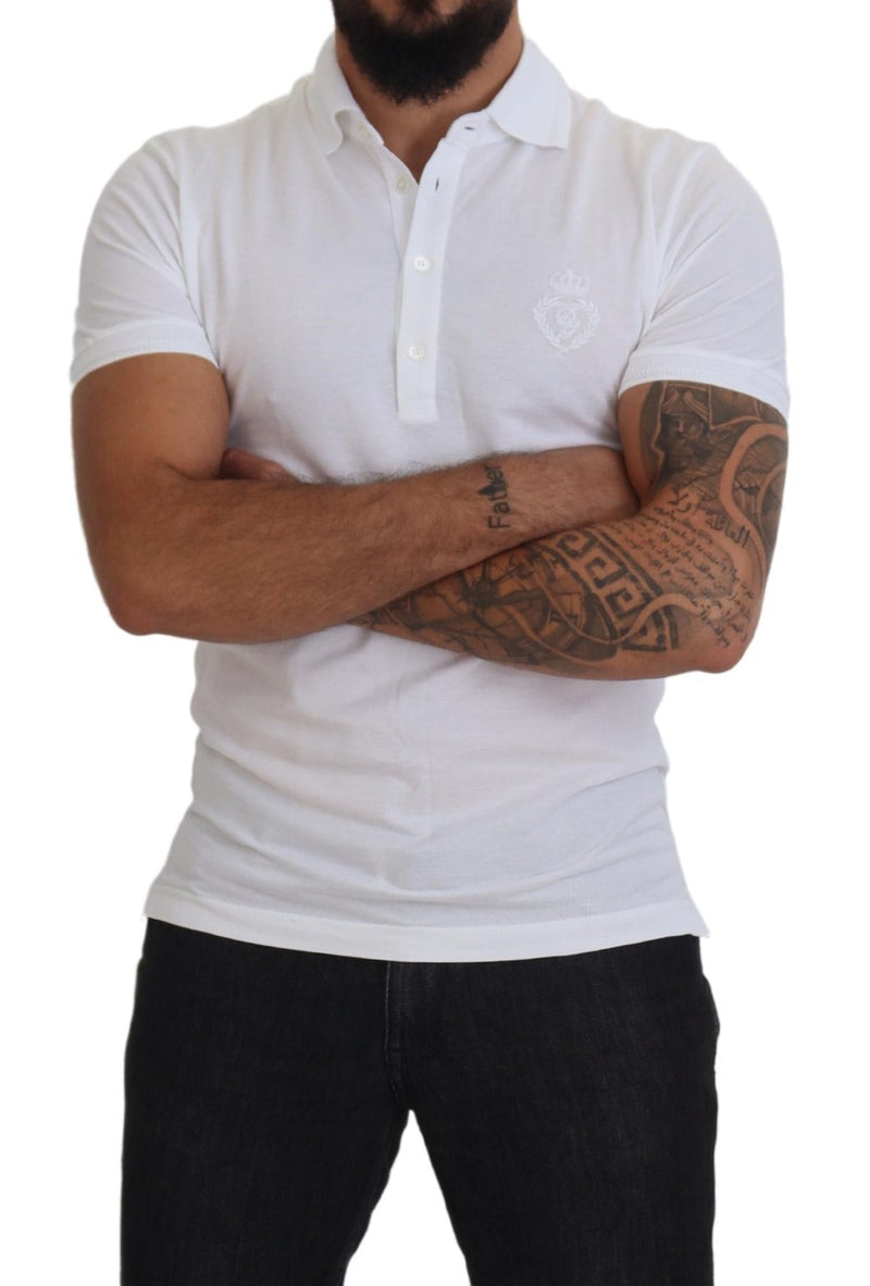 Elegant White Cotton Blend Polo