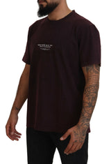 T-shirt d'élégant Bordeaux Crewneck