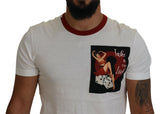 Camiseta de algodón de cuello blanco elegante