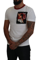 Κομψό White Crewneck Cotton T-shirt