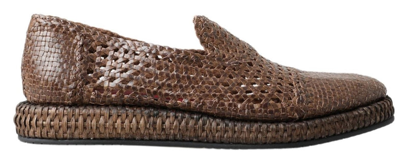 Mocassins de pantoufle en cuir élégant en marron