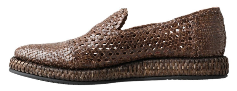 Mocassins de pantoufle en cuir élégant en marron