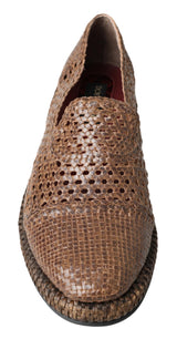 Mocassins de pantoufle en cuir élégant en marron