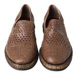 Mocassins de pantoufle en cuir élégant en marron