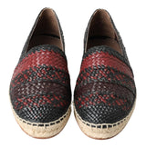 Elegante gewebte Leder -Espadrilles