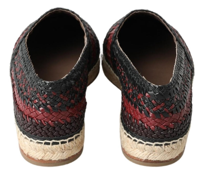 Elegante gewebte Leder -Espadrilles