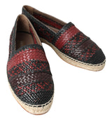 Elegante gewebte Leder -Espadrilles