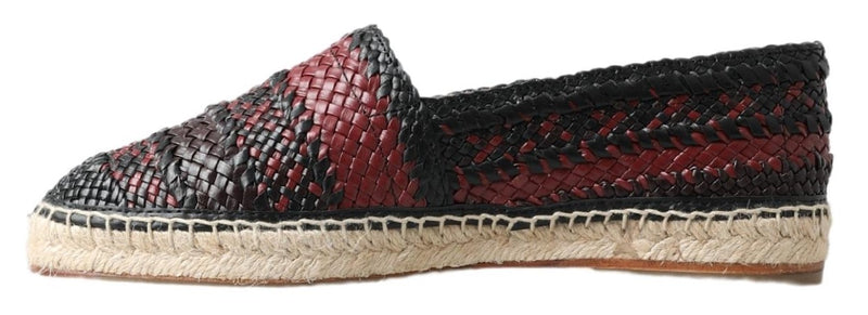 Elegante gewebte Leder -Espadrilles