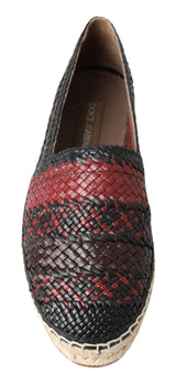 Elegante gewebte Leder -Espadrilles