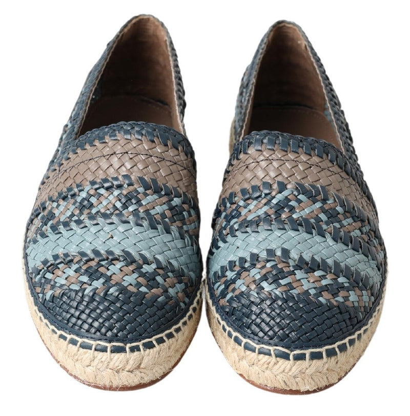 Espadrilles en cuir tissé somptueux