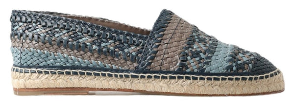 Prächle gewebte Leder -Espadrilles