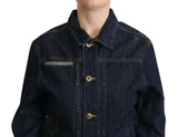 Chic Dark Blue Denim Jacke